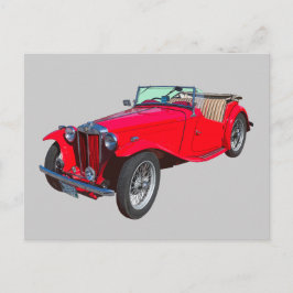 Red MG Cabrio Antique Sports Car Postkarte