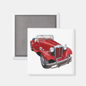 Red MG TD Magnet (Vorderseite/Rückseite)