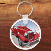 Red MG TD Schlüsselanhänger (Vorderseite)