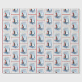 Red Michigan Lighthouse mit Sailboat Geschenkpapier (Flach)