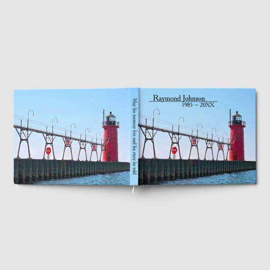 Red Michigan South Haven Lighthouse Gästebuch (Voll)