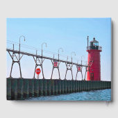 Red Michigan South Haven Lighthouse Gästebuch (Rückseite)