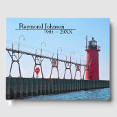 Red Michigan South Haven Lighthouse Gästebuch (Vorderseite)