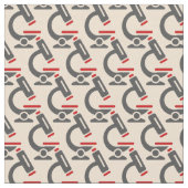 Red Microscope Science Tiled Design Fabric Stoff (Nahaufnahme)