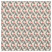 Red Microscope Science Tiled Design Fabric Stoff (Muster)