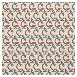 Red Microscope Science Tiled Design Fabric Stoff