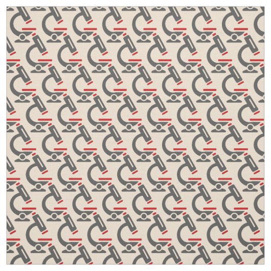 Red Microscope Science Tiled Design Fabric Stoff (Muster)