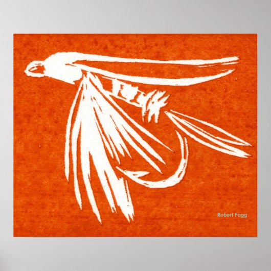 "Red Midge" Fly Fly Fishing Poster (Vorne)