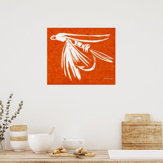 "Red Midge" Fly Fly Fishing Poster (Küche)