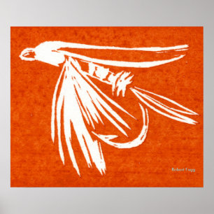 "Red Midge" Plakatfliegenfischen, fliegen, angeln Poster