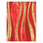 Red Minerals Gold Metallic Wavy Abstrakt Tischdecke (Vorderseite)