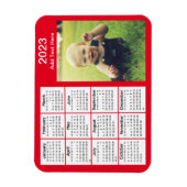 Red Mini Foto Calendar 2023 Magnet (Vertikal)