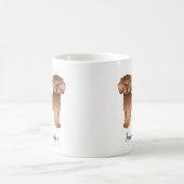 Red Mini Goldendoodle Cartoon Dog & Name Kaffeetasse (Mittel)