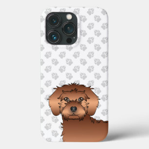 Red Mini Goldendoodle Niedlich Cartoon Dog Head Case-Mate iPhone Hülle