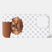 Red Mini Goldendoodle Niedlich Cartoon Dog Head Case-Mate iPhone Hülle (Rückseite (Horizontal))