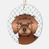 Red Mini Goldendoodle Niedlich Cartoon Dog Head Keramik Ornament (Links)