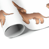 Red Mini Goldendoodle Niedlich Cartoon Dog Muster Geschenkpapier (Rolleneckpunkt)