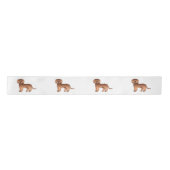 Red Mini Goldendoodle Niedlich Cartoon Hunde Satinband (Vorderseite)