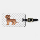Red Mini Goldendoodle Niedlicher Cartoon Dog & Tex Gepäckanhänger (Vorderseite horizontal)