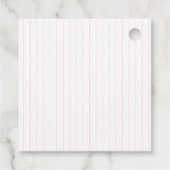 Red Minimal Heart Stripe Baby Dusche Vielen Dank Geschenkanhänger (Rückseite)