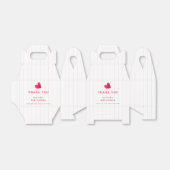Red Minimal Heart Stripe Baby Dusche Vielen Dank Geschenkschachtel (Ungefaltet)