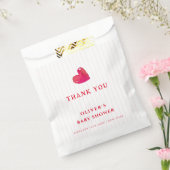 Red Minimal Heart Stripe Baby Dusche Vielen Dank Geschenktütchen (Versiegelt)