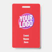 Red Minimal Lautsprecher Event-ID-Abzeichen Ausweis (Rückseite)