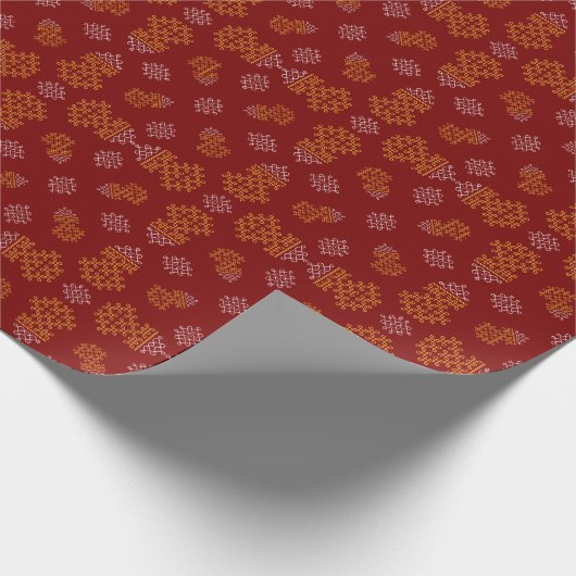 Red Minimal Tamil Kolam Pongal Design Geschenkpapier (Ecke)