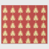 Red Minimalist Christmas Tree Pattern Geschenkpapier (Flach)