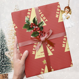 Red Minimalist Christmas Tree Pattern Geschenkpapier