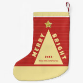 Red Minimalist Christmas Tree Stocking Kleiner Weihnachtsstrumpf (Rückseite)