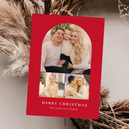 Red Minimalistisch Arch 3 Foto Feiertagskarte