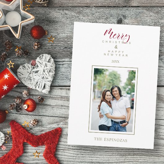 Red Minimalistisch Chic Frohe Weihnachtsfamilie Fo