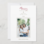 Red Minimalistisch Chic Frohe Weihnachtsfamilie Fo (Vorderseite)