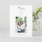 Red Minimalistisch Chic Frohe Weihnachtsfamilie Fo (Stehend Vorderseite)