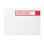 Red Minimalistisch Christmas Merry and Bright Addr (Rückseite)