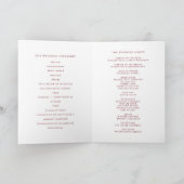 Red Minimalistisch Dainty Script II Wedding Programm (Innenseite)