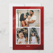 Red Minimalistisch Foto Collage Frohe Weihnachten (Rückseite)