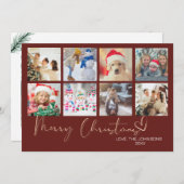 Red Minimalistisch Frohe Weihnachten 9 Foto Collag (Vorne/Hinten)