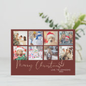 Red Minimalistisch Frohe Weihnachten 9 Foto Collag (Stehend Vorderseite)