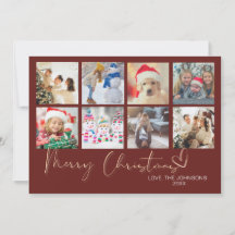 Red Minimalistisch Frohe Weihnachten 9 Foto Collag