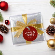 Red Minimalistisch Merry & Bright Christmas