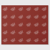 Red Minimalistisch Merry & Bright Christmas Geschenkpapier (Flach)