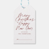 Red Minimalistisch Modern Script Frohe Weihnachten Geschenkanhänger (Vorderseite)