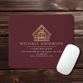 Red Minimalistisch Zuhause Gebäude Construction Mousepad