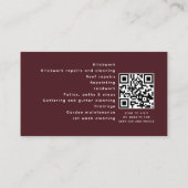 Red Minimalistisch Zuhause Gebäude Construction QR Visitenkarte (Rückseite)