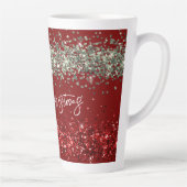 Red Mint Green Glitzer Sparkle Weihnachten Milchtasse (Rechts)