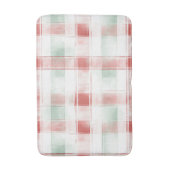 Red Mint Peppermint Mocha Plaid Stripes Christmas Badematte (Vorderseite Vertikal)