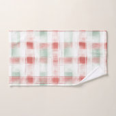Red Mint Peppermint Mocha Plaid Stripes Christmas Badhandtuch Set (Handtuch)