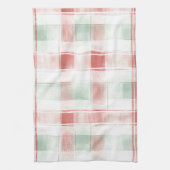Red Mint Peppermint Mocha Plaid Stripes Christmas Geschirrtuch (Vertikal)